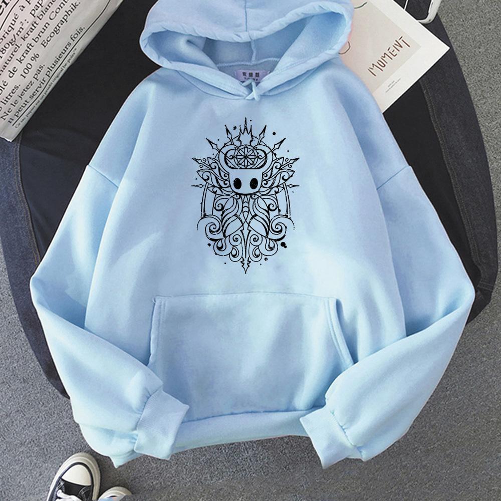 Hollow Knight Creative Graphic Sweatshirt Men Popular Game Character Print Clothes Fall Unisex Casual Hoodie Slight Strech Tops