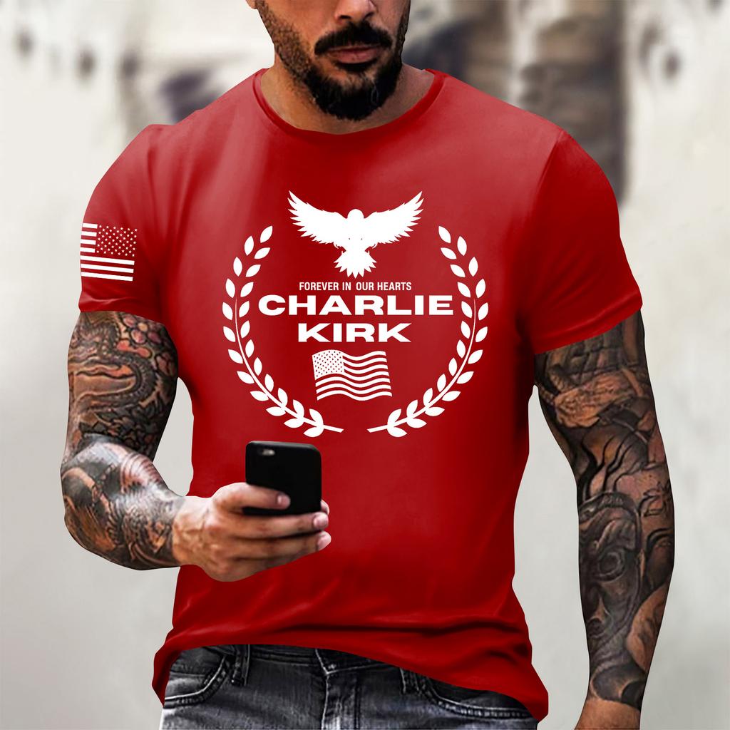 Fashionable Round Neck Short Sleeve Work Clothes Printed Tops For Mens Summer Tops