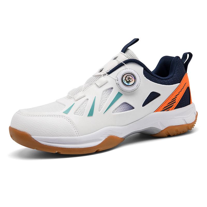 9106 Men's Shoes Rotating Buckle Badminton Low Top Tennis Table Leather Sports