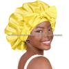 Satin Ribbon Round Silk Sleep Cap with Bowknot: Wide Brim Hair Care and Bath Hat