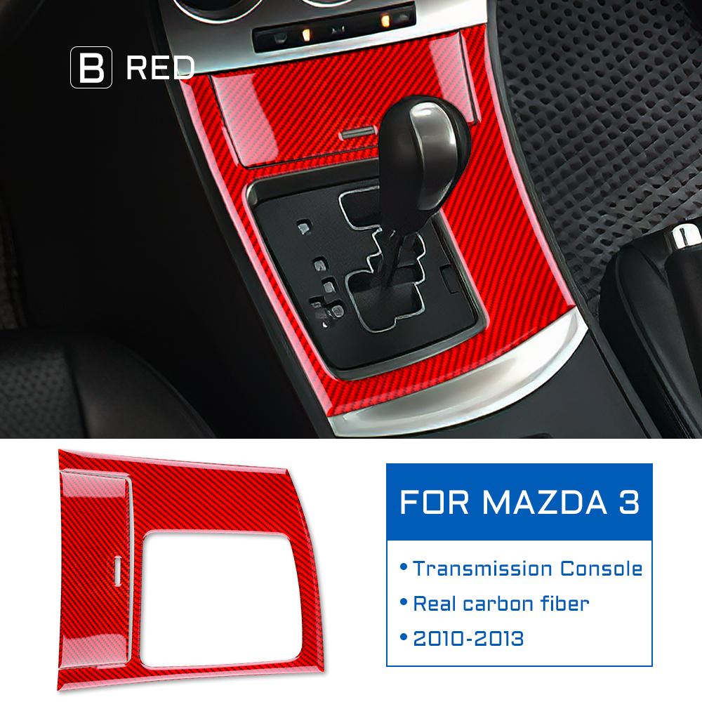 Forged Real Soft Carbon Fiber for Mazda 3 2010 2011 2012 2013 Accessories Car Gear Shift Frame Panel Cover Sticker Interior Trim