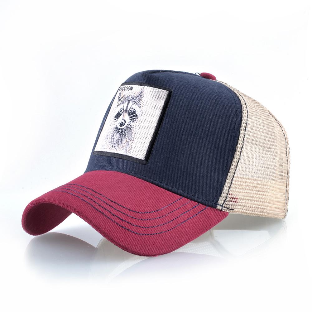 Raccoon Embroidered Mesh Baseball Cap – European & American Street Fashion