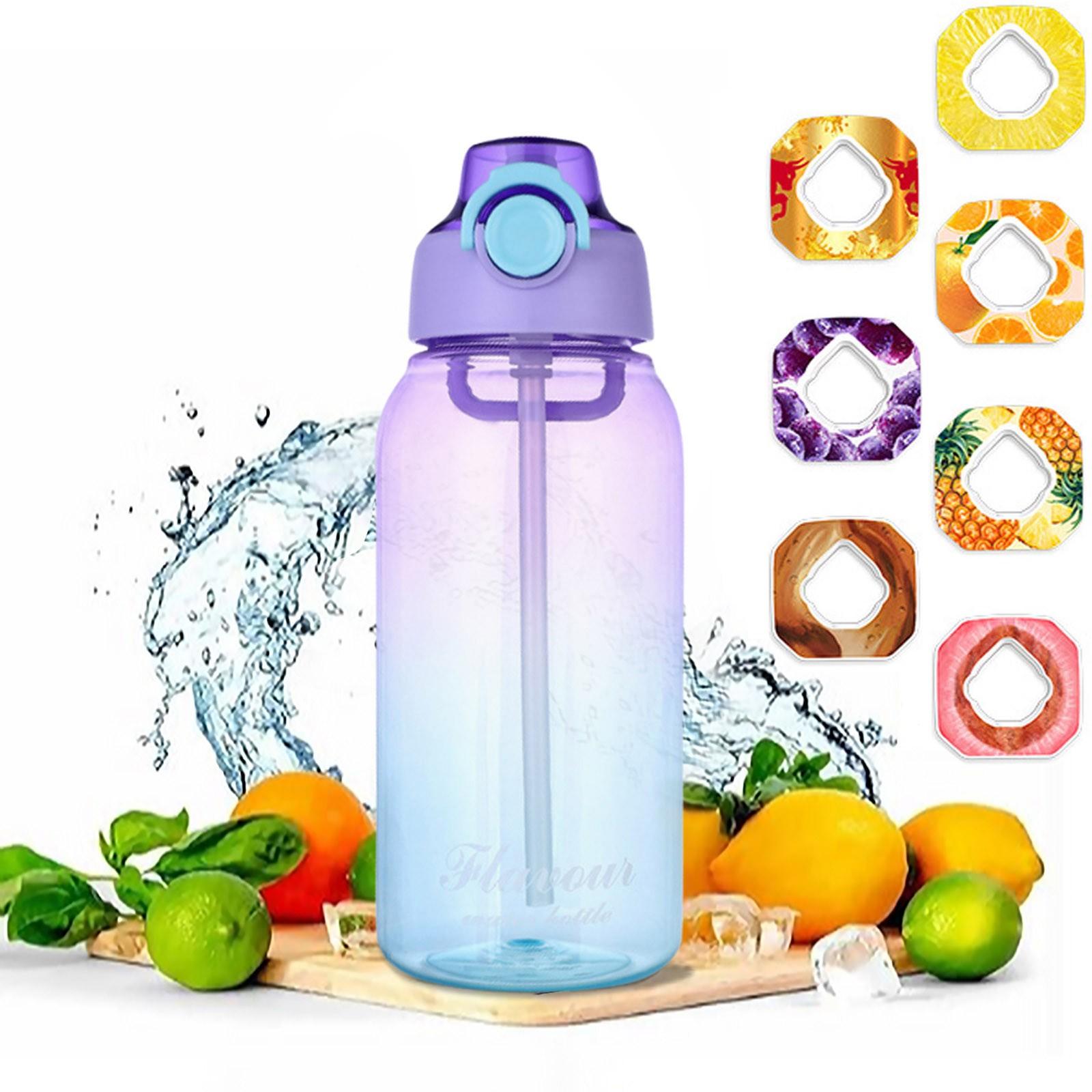 

Бутылка для воды с 7 капсулами, бутылка для фруктовой воды емкостью 1000 мл, чашка для воды с 0% сахара, чашка для спортивной воды One Size фиолетовый