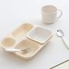 Infant Plate Tableware Tackaon Deep 4-hole Plate + Dedicated Ball Anti-slip Baby Infant Child Kindergarten Daycare Center
