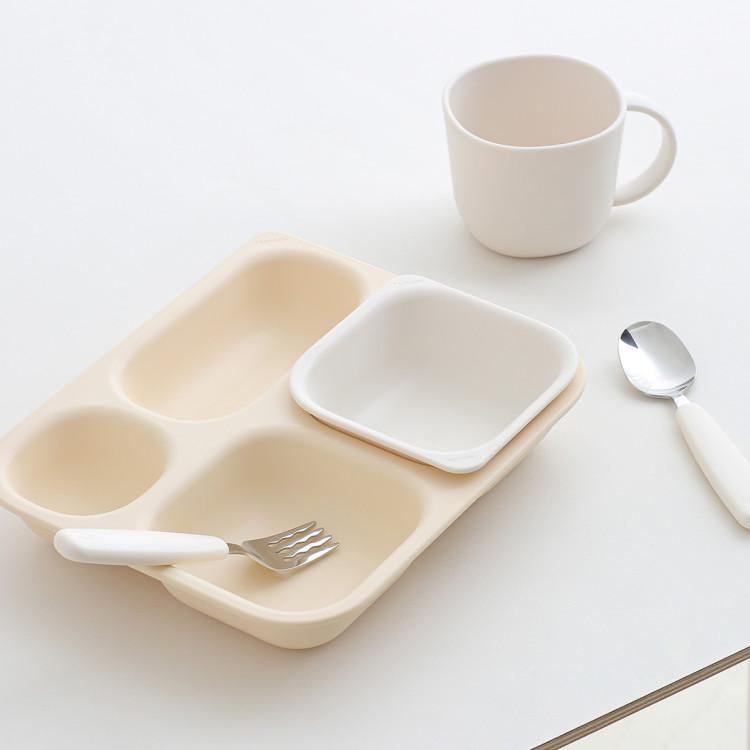 Infant Plate Tableware Tackaon Deep 4-hole Plate + Dedicated Ball Anti-slip Baby Infant Child Kindergarten Daycare Center