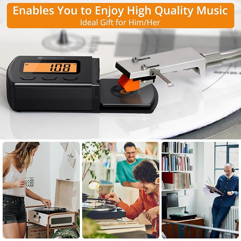 Neoteck Needle pressure gauge for record player 0-5g measurement range High precision digital LP stylus force meter record Comes with storage case 18