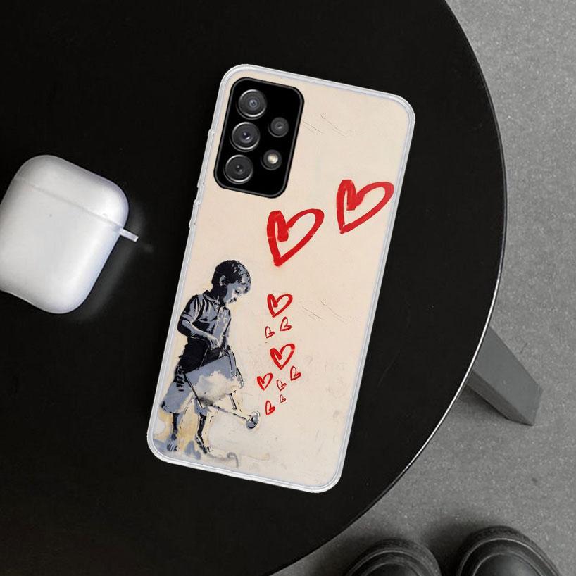 Street Art Banksy Graffiti Phone Case for Samsung Galaxy A17 A16 A26 A36 A56 A57 A37 A15 A25 A35 A55 A14 A24 A34 A54 A13 A23 A33