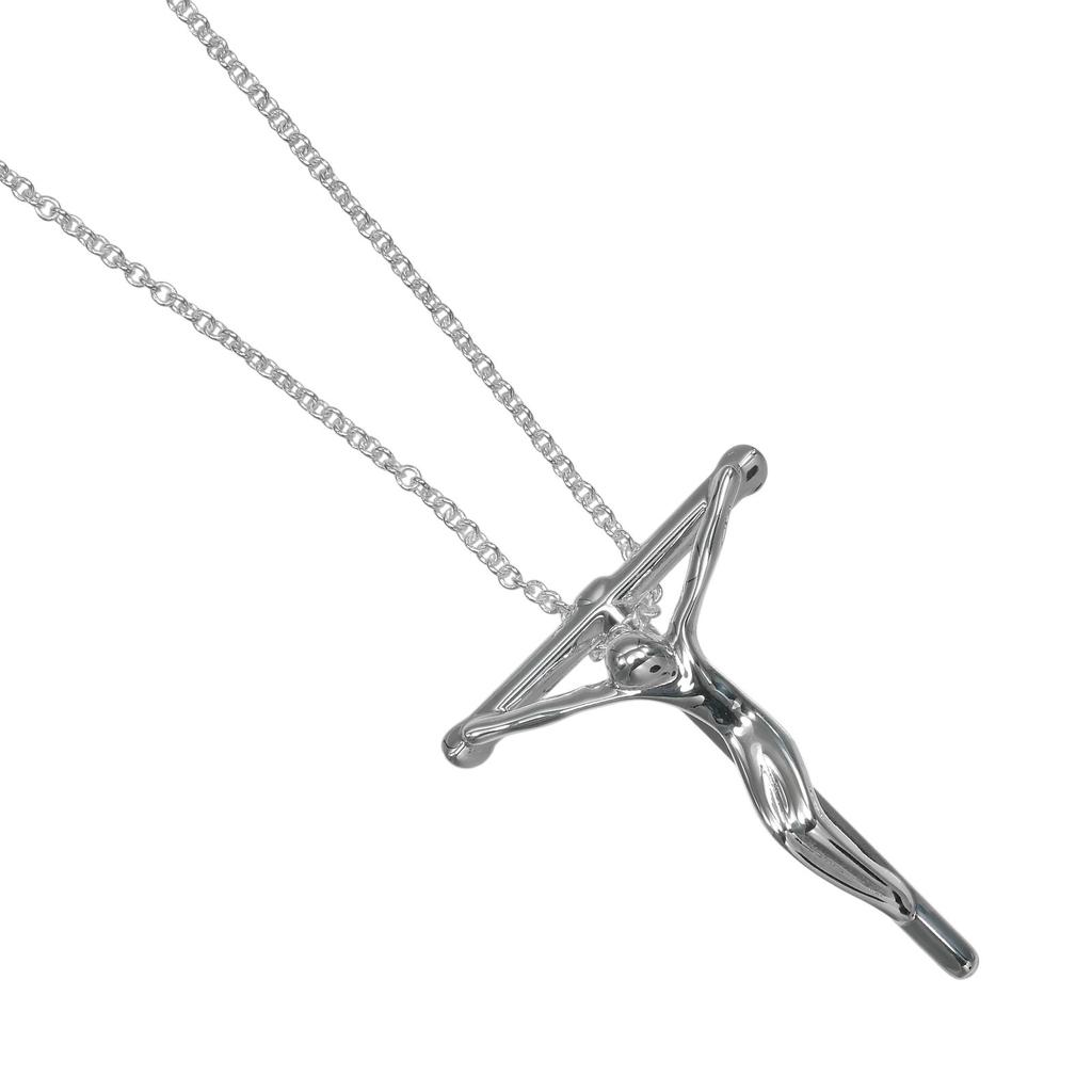 TIFFANY&Co. Crucificus Small Necklace Rosary Cross Vintage El Saperetti Silver925 3.63g _ Used