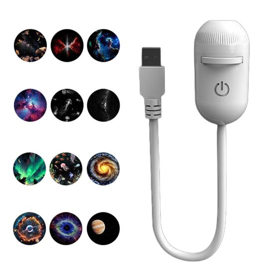 Starry Sky Projector Lamp Touch Control Night Light with Adjustable Brightness USB Portable 2-in-1 LED Nightlight for Kids Bedroom Car