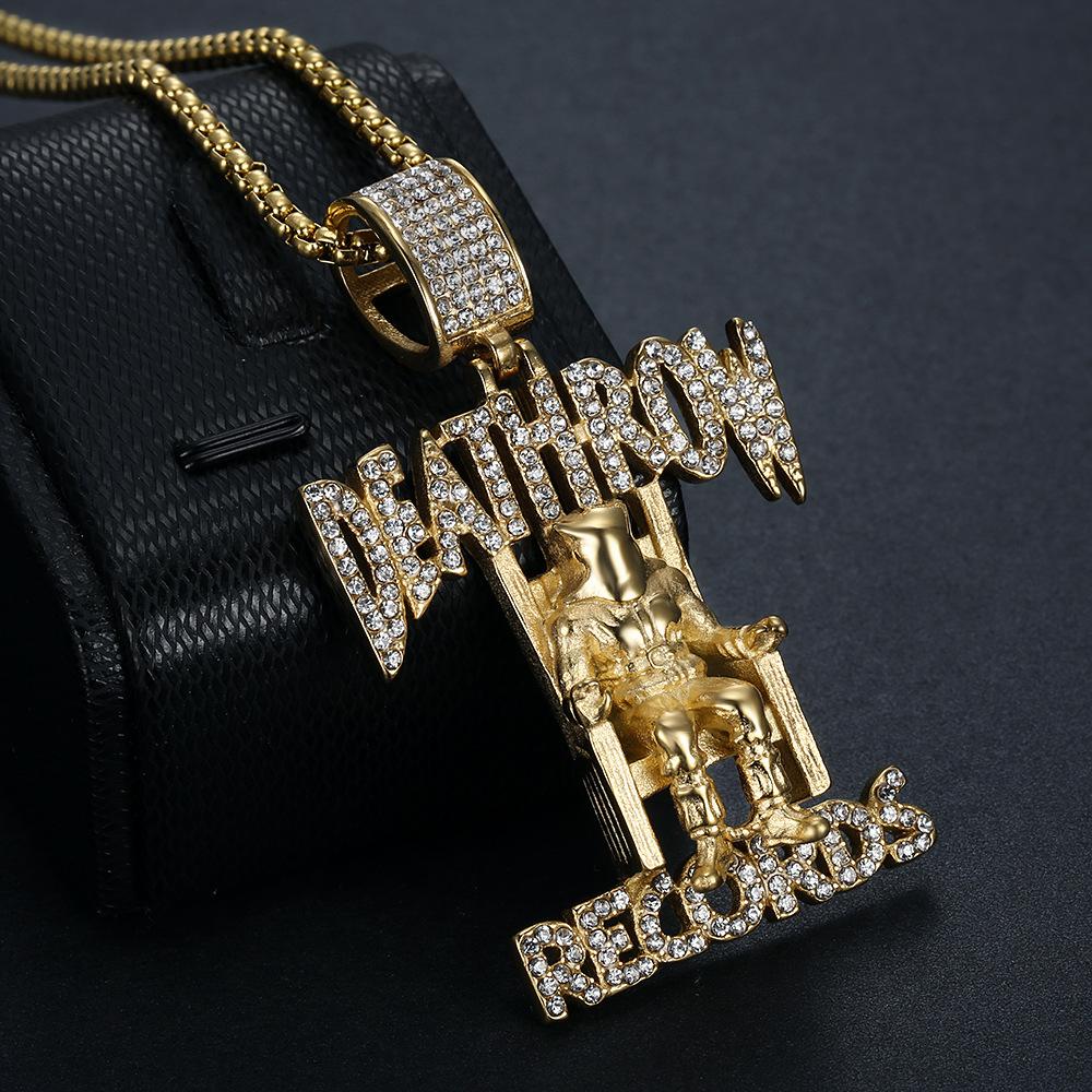 Acero de Titanio Nuevo DEATHROW/RECORDS Colgante de Collar de Prisionero 3D Joyería Hip-Hop de Moda DZ729