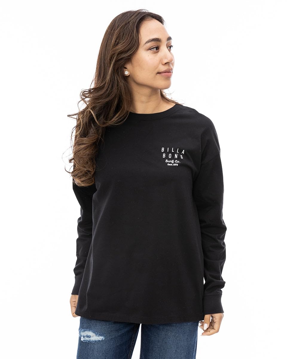 

Billabong Streetwear Back Logo Clean Logo Long Black Women s T-Shirt, чёрный