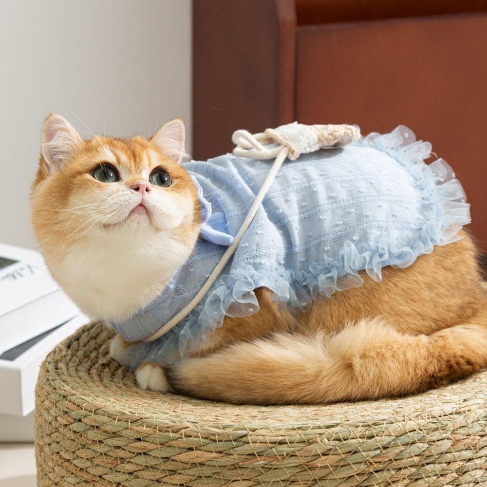 Thin Pet Lace Dress Comfortable Dog Cooling Vest Cat Princess Skirt for Spring Summer