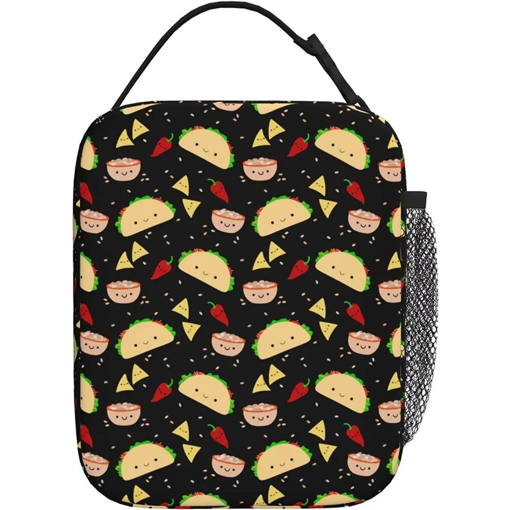 Taco Tuesday Party Pattern Insulated Lunch Bag Reusable Lunch Box Portable Lunch Tote for Women Men and Kids