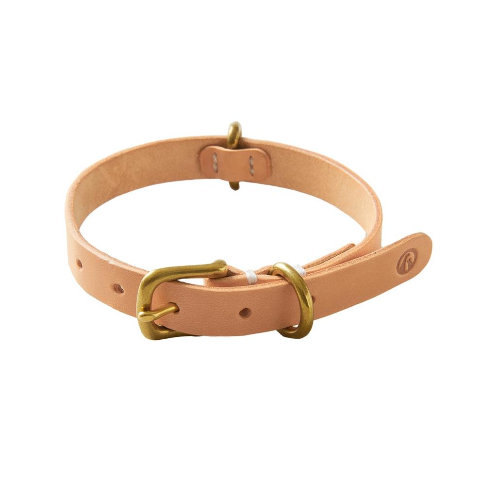 We Original All Leather Collar Natural GOOD MANNERS DOG SERIES - (S) /