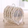 7 Pcs/set Mini Cake Plates Plated Metal Cake Tray Placemat Golden Dining Plates Set  Serving