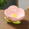 Home Decor Ceramic Flower Jewelry Tray Trinket Tray Ring Dish Holder Key Bowl Home Decor Dish-Pink Office Desk Accessory Shaped