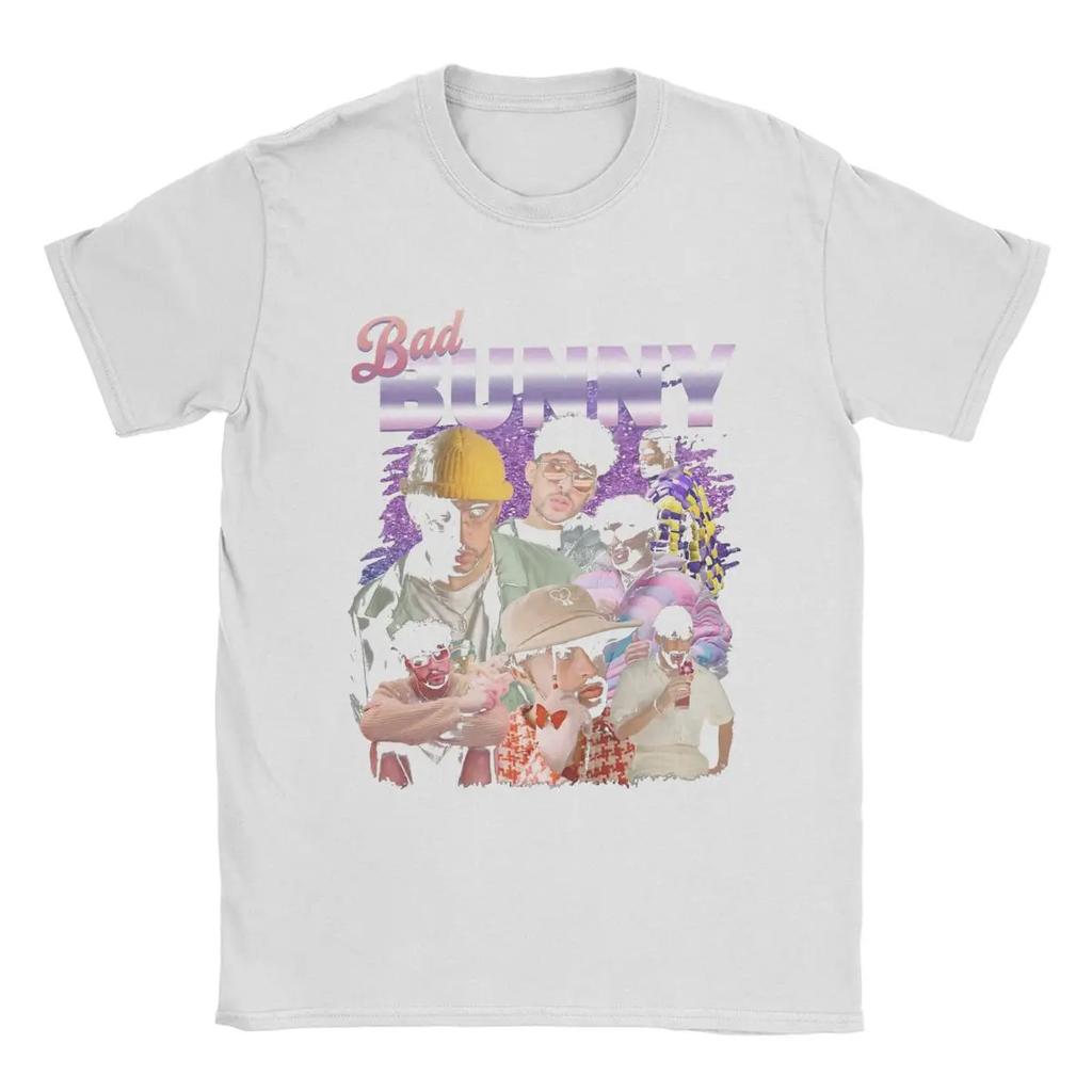 Bad Bunny T Shirts Men's Pure Cotton Fashion T-Shirts O Neck Tees Short Sleeve Clothes Big Size