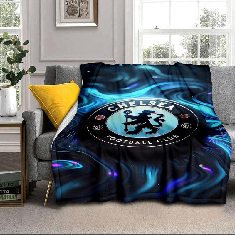 Football Club Emblem Lion Blanket Flannel Blanket for Bed, Sofa, Camping, Hiking, Picnic Essentials, Gift for Family Fan Gifts