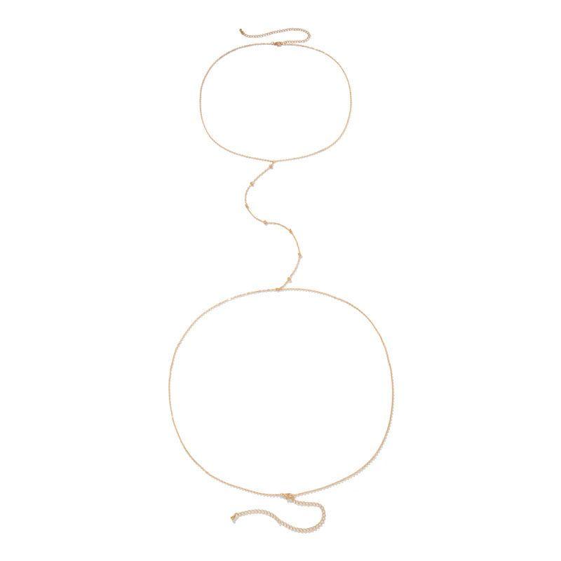 

Bead Chain Necklace and Waist Chain in One Piece, European and American Sexy Style, Simple Summer Travel Accessory to Pair with Bikini Gold