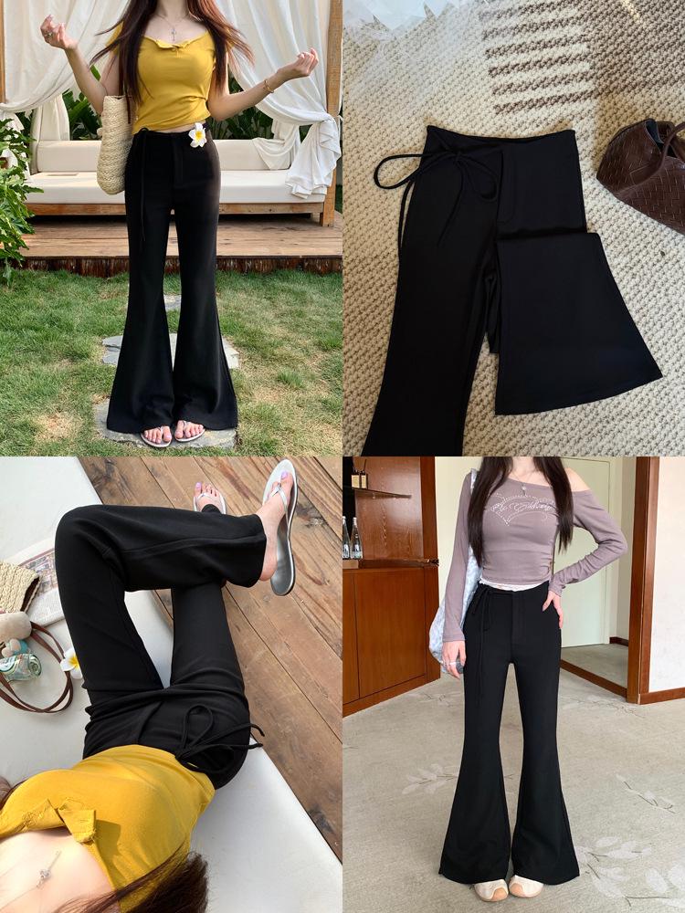 New Korean Style High-Waist Slim Micro-Flare Wide-Leg Pants for Women