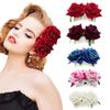 Festival Wedding Accessories Bridesmaid Hair Jewelry Red Rose Hairpin Bridal Flower Hair Comb