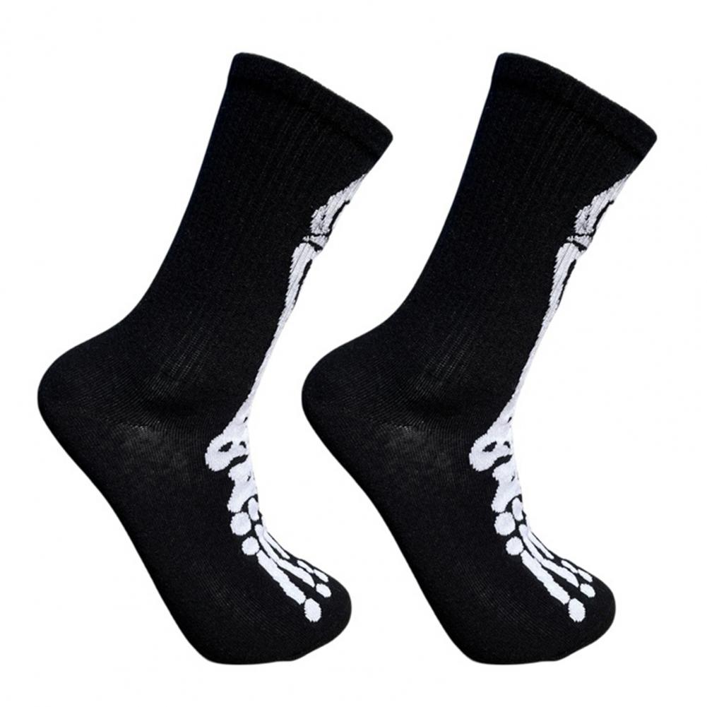 

Носки с рисунком черепа, спортивные носки с принтом черепа и скелета на Хэллоуин, высокоэластичные, противоскользящие, унисекс, длинные для баскетбола