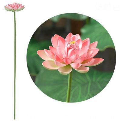 Artistic Landscape Artificial Flower Long Stem DIY Decoration Simulated Lotus Flower Green Plant EVA Lotus Leaf Garden Supplies