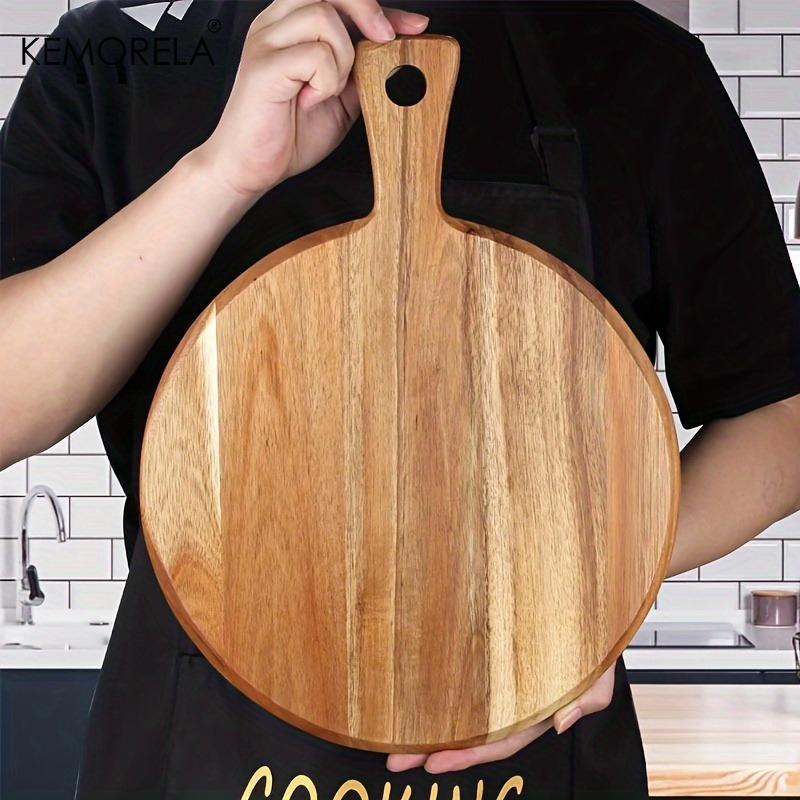 Acacia Wood Cutting Board with Handle Wooden Chopping Board, Suitable for Kitchen Meat Bread Serving Board Cooked Food Chopping