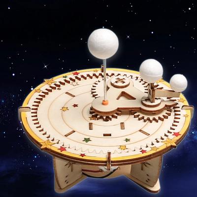 Çocuk Bilim Deney Kiti Kendin Yap Astronomik Uzay Küresi El Yapımı Güneş Dünya Ay Sistemi Modeli Teknoloji El Sanatları Ahşap Malzemeler
