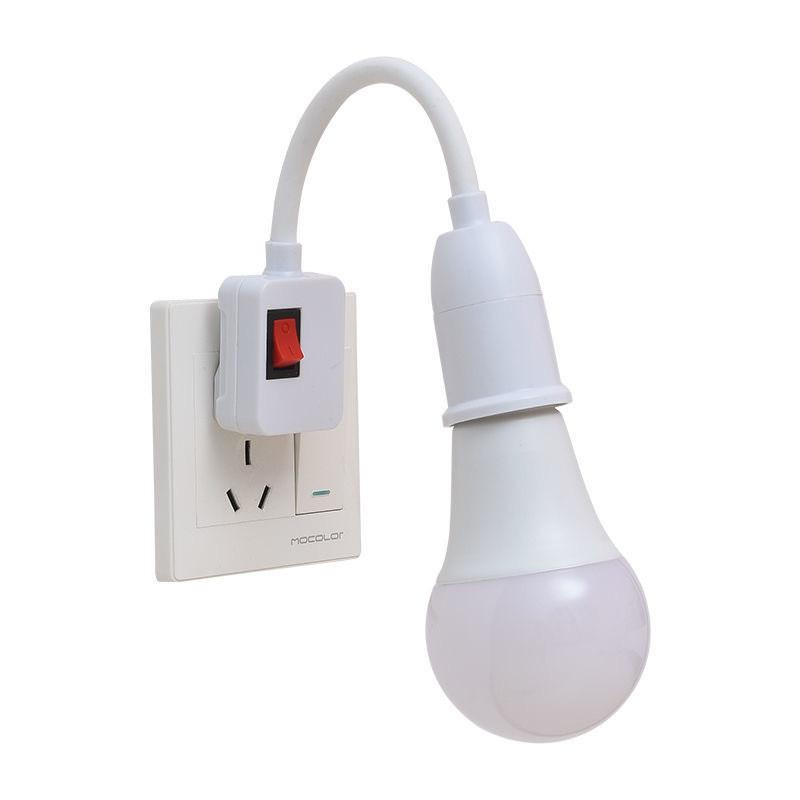 LED Screw Pattern Universal Lamp Holder, Bedside Socket With , Bedroom Ultra Bright Light Bulb, Direct Insertion Night Lamp Holder