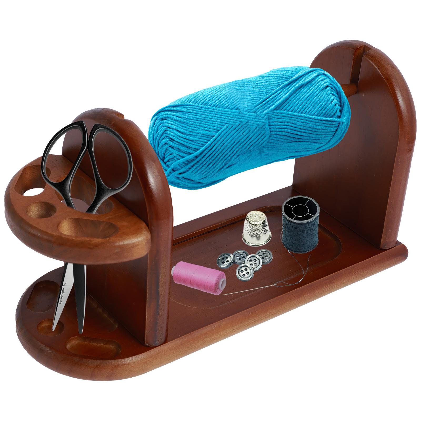 

Дерев яний тримач для клубка пряжі, інструмент для в язання, що обертається, тримач для пряжі для в язання гачком з прорізами, моталка для вовняних клубків, органайзер для клубків пряжі, інструмент для ткацтва