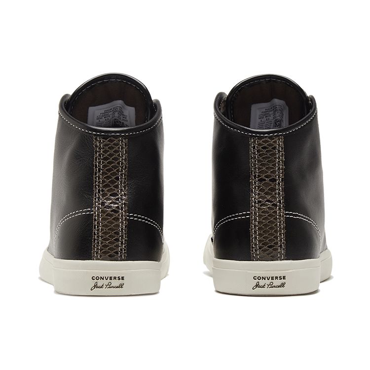 Converse Jack Purcell Lp Slip Resistant Shock Absorbing High Top Skate Shoes Unisex Sneakers Black White 171220C