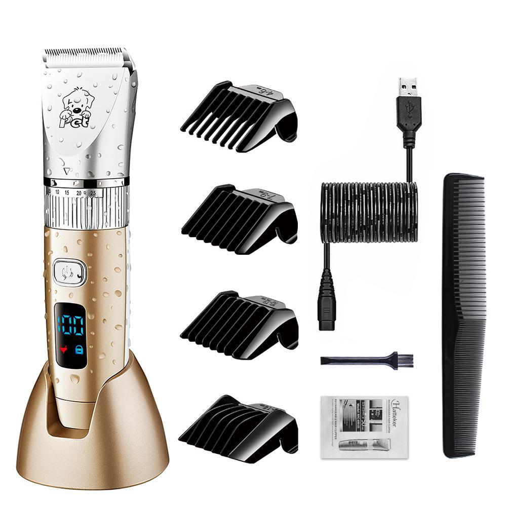 LCD Display Ceramic Blade Pet Clipper: Full Body Wash Trimmer for Cats and Dogs