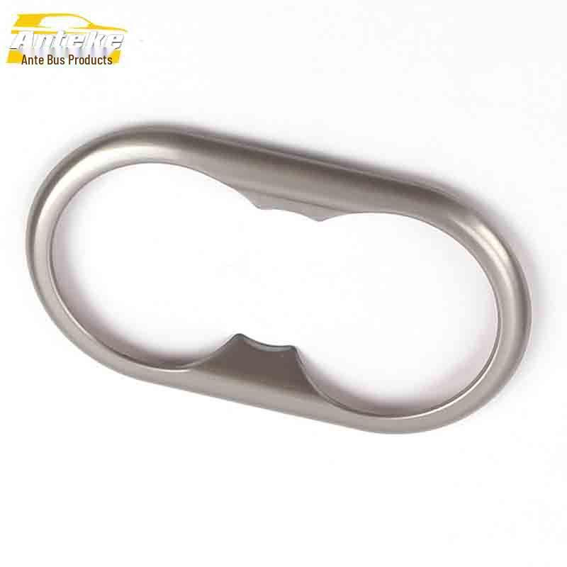 CS75 Nerezový držák nápojů na zadní sedadlo Ozdobný rámeček a loketní opěrka Jasná kroužková nášivka