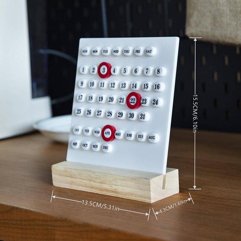 

Акрилова дерев яна основа Ручна робота DIY Календар Офіс Настільний Домашній Декоративний Цифровий маленький орнамент Десять тисяч років білий