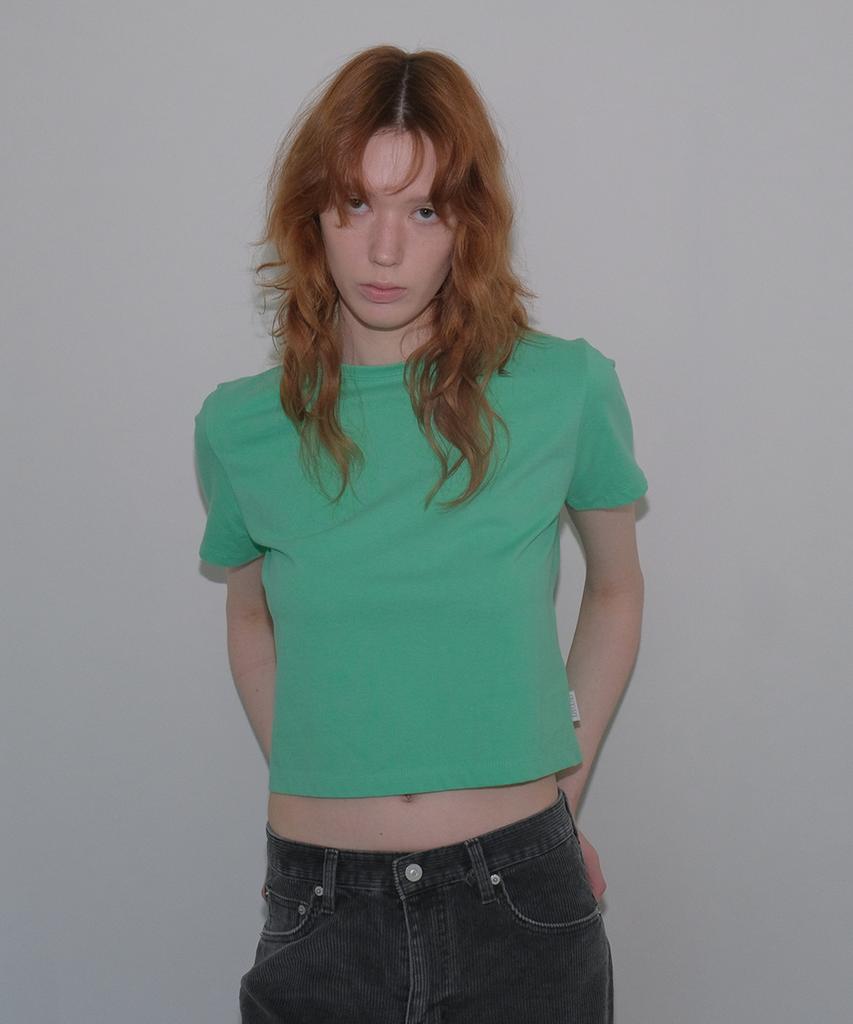 108Paundeu Base Crop Tee_Apple Green