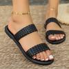 Large size slippers women's summer new woven women's slippers outside wearing beach cool slippers slippers