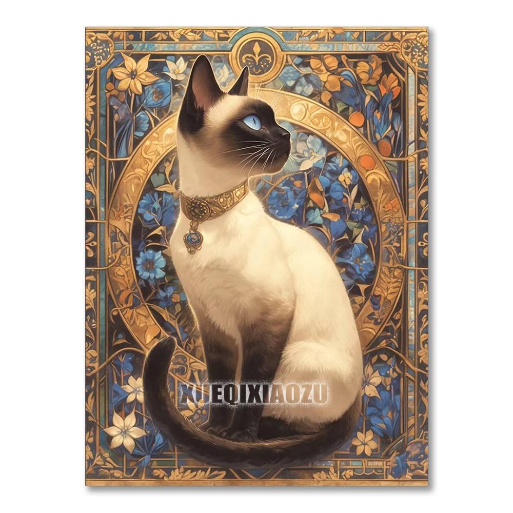 5D DIY Diamond Painting Embroidery Animal Cat Full Round Mosaic Flower Complete Kit Art Wall Decoration Handmade Gift