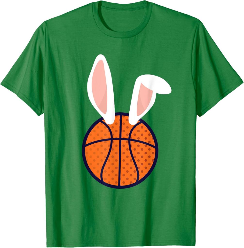 Basketball-Hasenohren Oster-Grafik-T-Shirt Weiches Baumwoll-T-Shirt für Spieler und Trainer