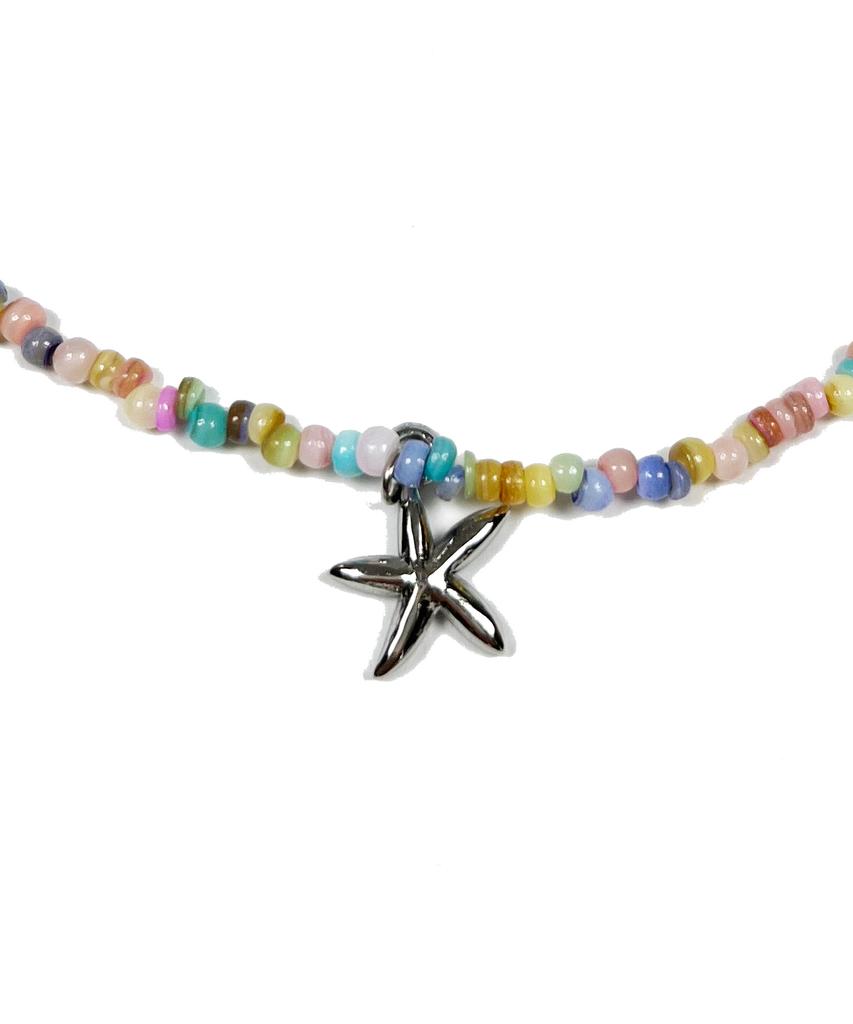 Sk8Er Rock Starfish Pearl Rondelle Necklace (Multi)