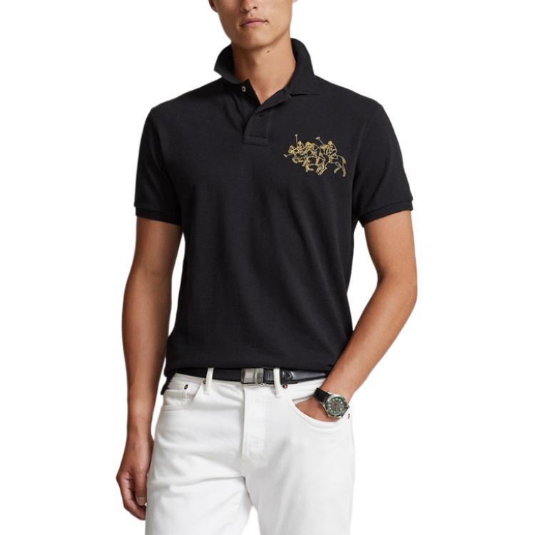 Polo Ralph Lauren SS24 Polo Shirt Custom Slim Fit Men's Black MNPOKNI1N822583-001