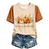 Women's Stylish Halloween Print V-Neck Casual Top for Fall Party and Everyday Outfit