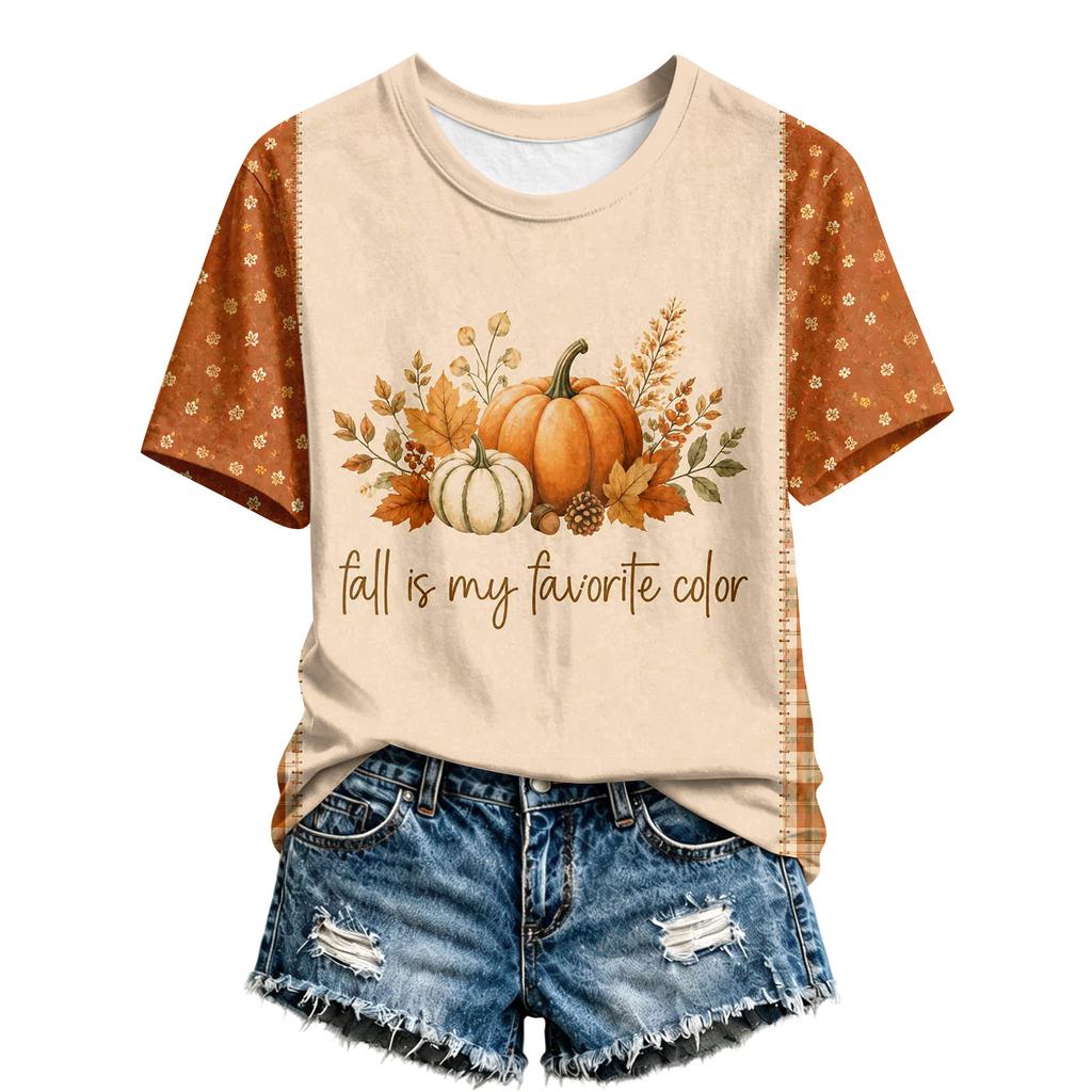 Women's Stylish Halloween Print V-Neck Casual Top for Fall Party and Everyday Outfit