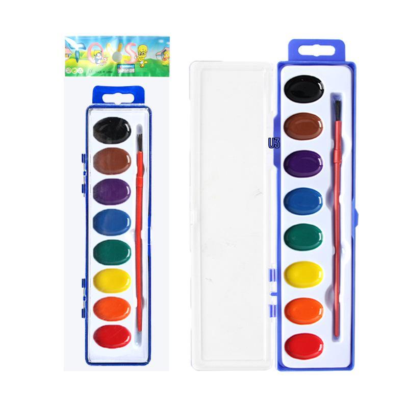 

Watercolor Paint Box Set with Brushes for Children - Washable and Solid Colors