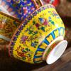 New Chinese Style Ceramic Bowl Enamel Colored Rice Bowl Kitchen Dish Set Bone Porcelain Household Bowl salad bowl set
