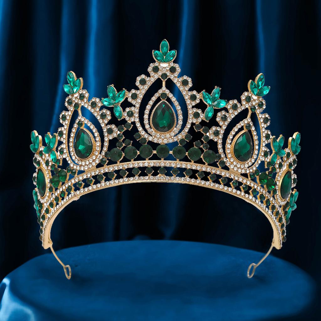 Luxury High Royal Queen Wedding Crown for Women Silver colors Crystal Banquet Tiaras Party Costume Hair Jewelry Accessories NONE