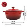 ENAMELED CAST IRON POT 24cm 4L HAGE RED