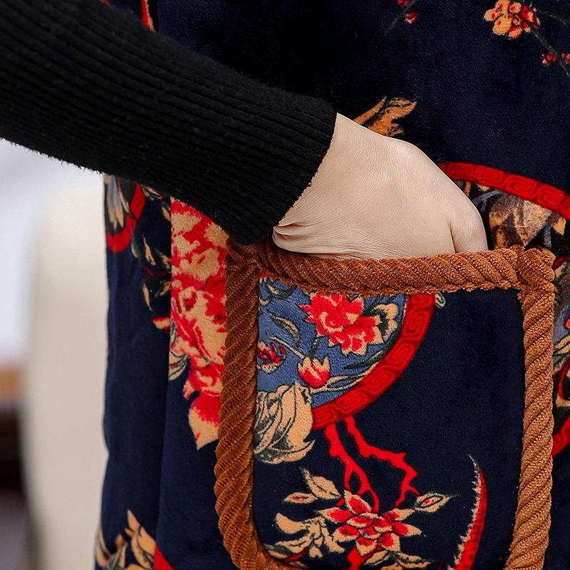 Women's vest autumn and winter velvet thickened vest old lady padded jacket vest