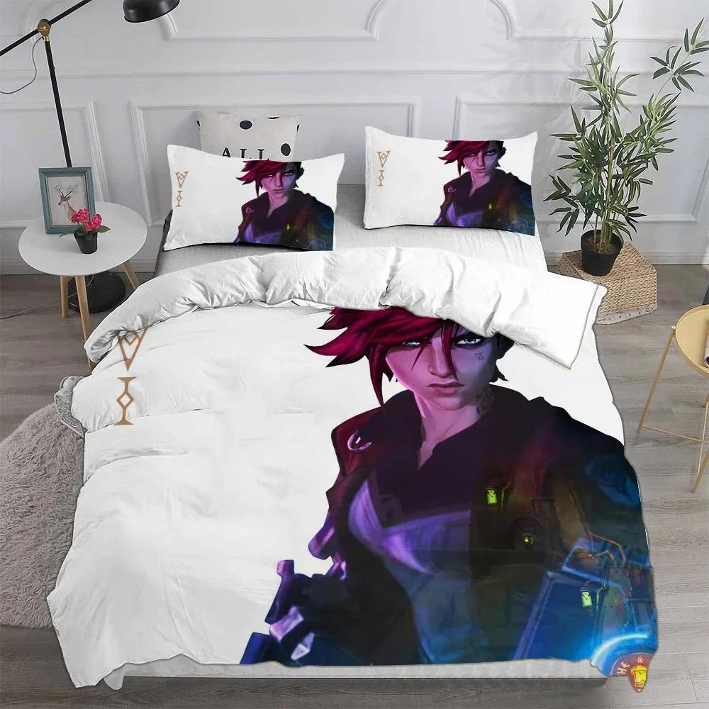 3D Printed Jinx Arcane Comfortable Duvet Quilt Cover Pillowcase Bedding Set Children Bedroom Decoration Home Textile