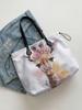 Giraffe Printed Handbag for Women, Large Capacity Leather Handle Shopping Bag, Casual Shoulder Bag